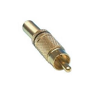 Conector RCA macho aereo dorado negro