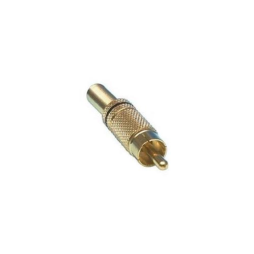 Conector RCA macho aereo dorado negro