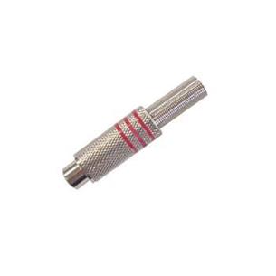 Conector RCA hembra aereo cromado rojo