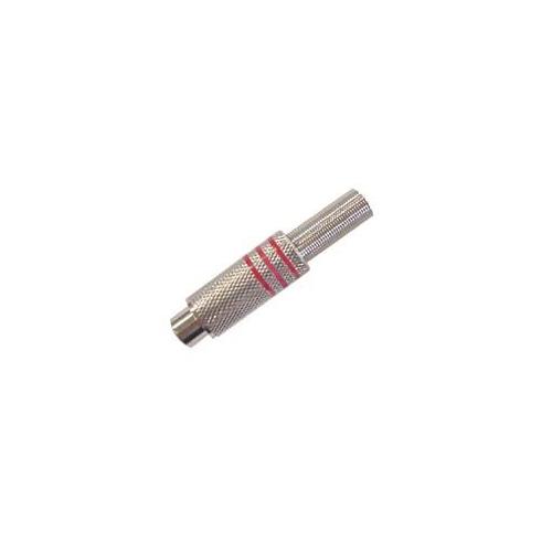 Conector RCA hembra aereo cromado rojo