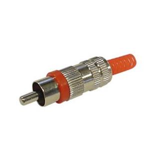 Conector RCA macho aereo cromo rojo