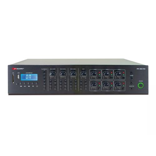 Amplificador/mezclador instalación 6 zonas (6x60W). USB/SD/BT/Radio FM PM 360 MX