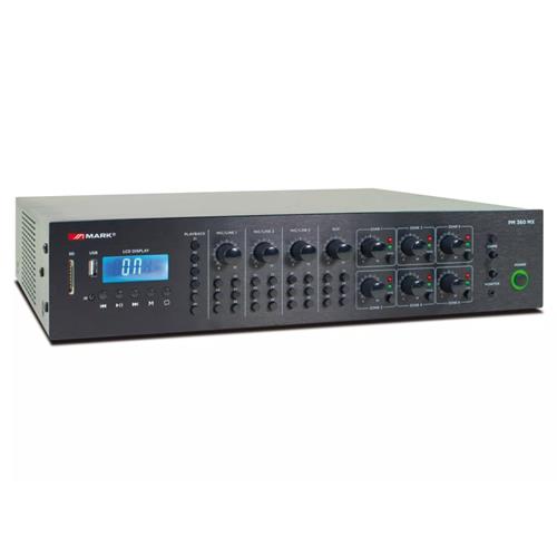 Amplificador/mezclador instalación 6 zonas (6x60W). USB/SD/BT/Radio FM PM 360 MX
