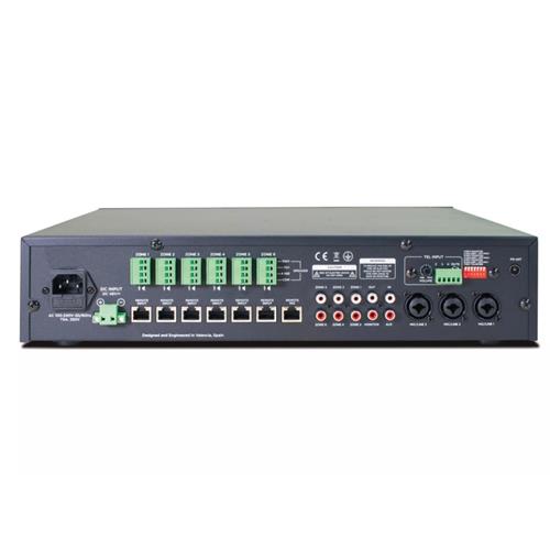 Amplificador/mezclador instalación 6 zonas (6x60W). USB/SD/BT/Radio FM PM 360 MX