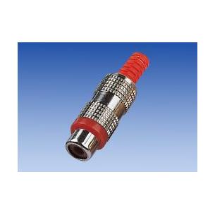 Conector RCA hembra aereo cromo rojo