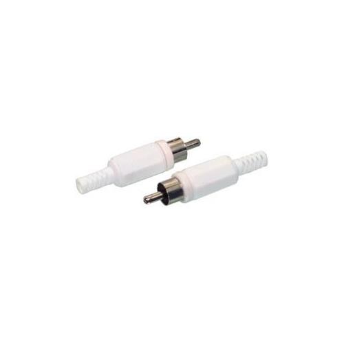 Conector RCA macho aereo PVC blanco