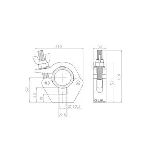 Abrazadera para tubos de Ø 45-52 mm WLL: 500 Kg color negro ABZ-29/N 2