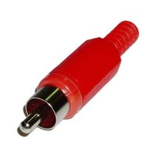 Conector RCA macho aereo PVC rojo Lumberg