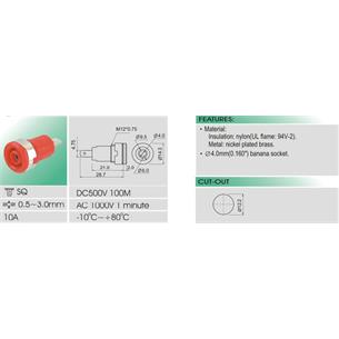Hembrilla de seguridad 4mm roja