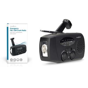 Radio de Emergencia FM USB Powerbank Solar Nedis