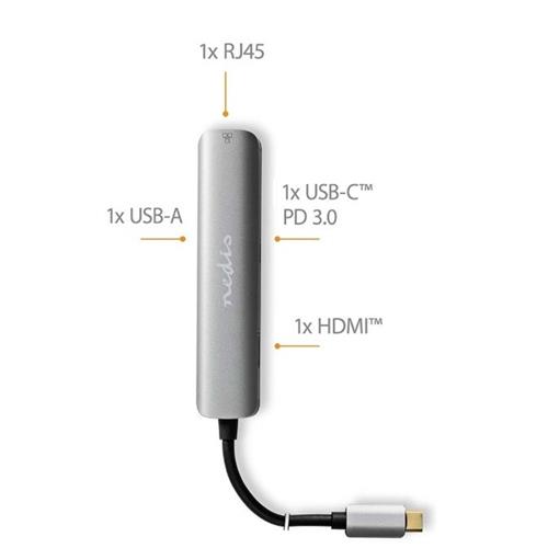 Docking station Nedis 4K-60hz UsbC-Hdmi-Red