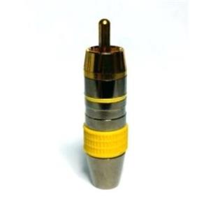 Conector RCA macho metalico HQ Amarillo