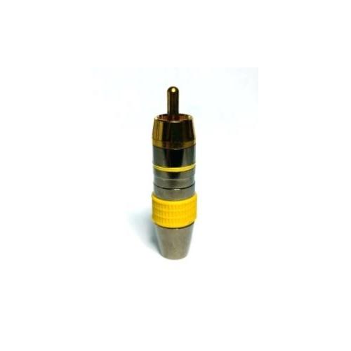 Conector RCA macho metalico HQ Amarillo