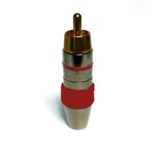 Conector RCA macho metalico HQ Rojo