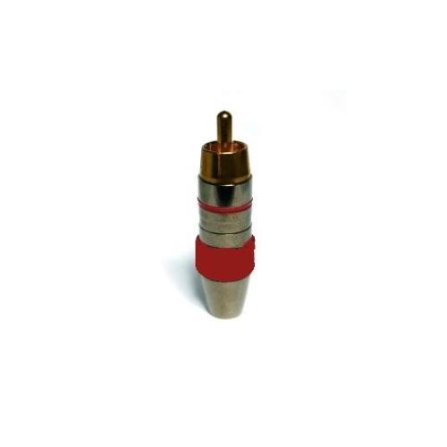 Conector RCA macho metalico HQ Rojo