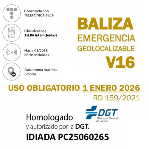 Baliza emergencia V16 Geoloc. + funda Thulos