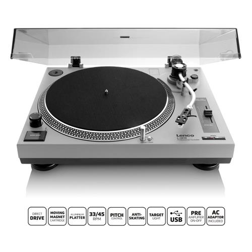 Plato tocadiscos Lenco 3810GY traccion directa USB