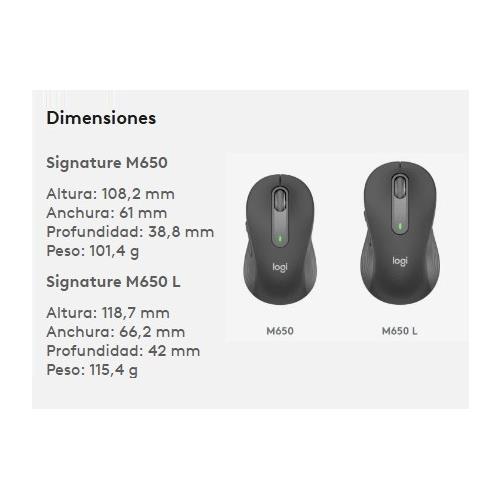 Raton Optico USB BT Logitech M650L Blanco