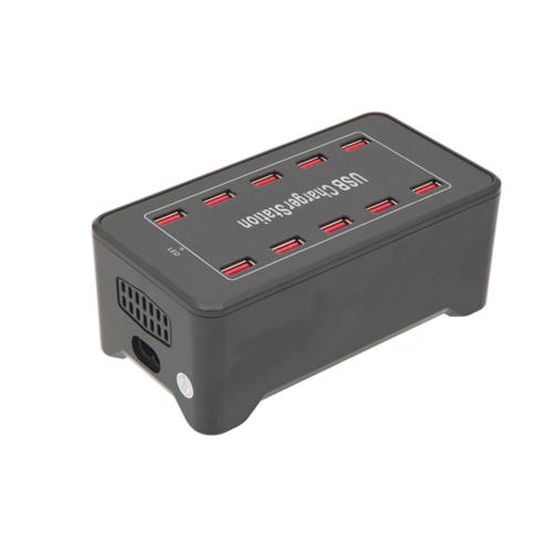 Base de carga múltiple 10 puertos USB-A, 100W, 2,4A por puerto
