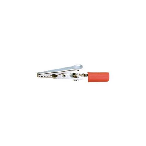 Pinza cocodrilo 58mm para banana 4mm rojo