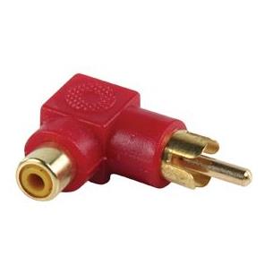 Adaptador RCA macho hembra acodado 90º rojo