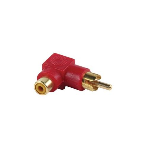 Adaptador RCA macho hembra acodado 90º rojo