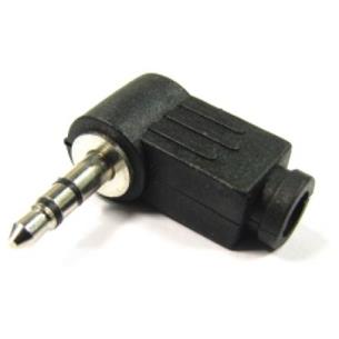 Conector Jack 3,5 estereo macho PVC acodado