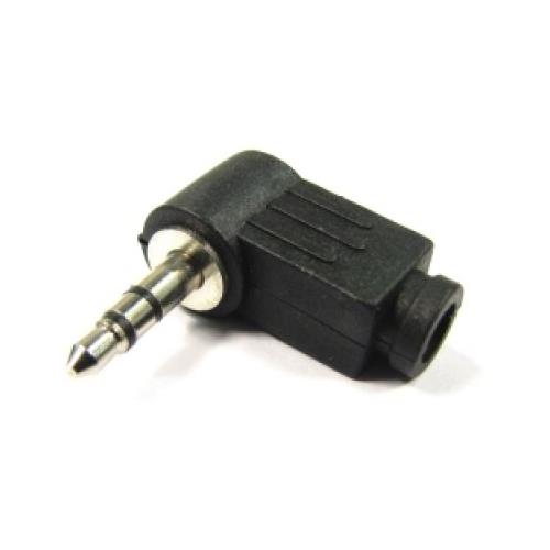 Conector Jack 3,5 estereo macho PVC acodado