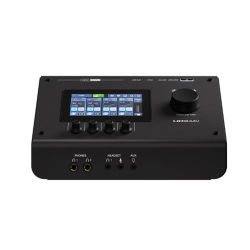 Interfaz de audio/video USB-C de 6 entradas y 4 salidas. Color negro URX44V