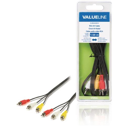 Cable Video+LR sonido Rca 1.5m Blister