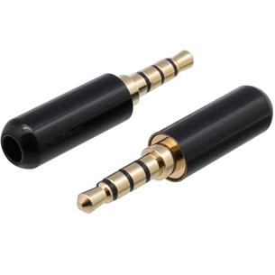 Conector Jack 3,5 4 contactos macho metalico negro