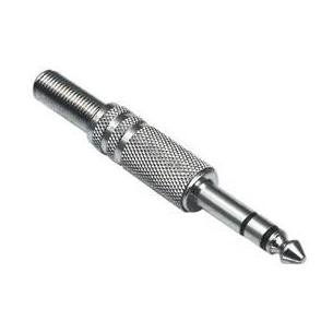 Conector Jack 6,3 estereo macho metal con muelle
