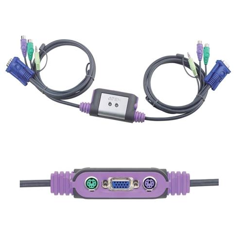 KVM switch VGA+PS/2+sonido 2PC CS-62A Aten