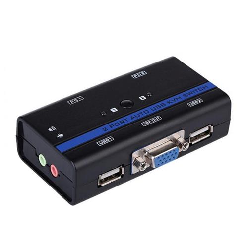 KVM switch VGA+USB+sonido 2PC AISENS A111-0064