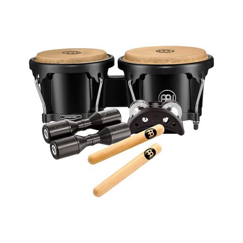 Kit de bongos, shaker, claves, cascabeles BPP-1