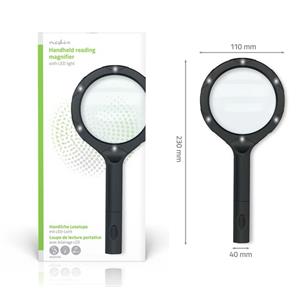 Lupa de mano Led 90mm 4+1 Nedis