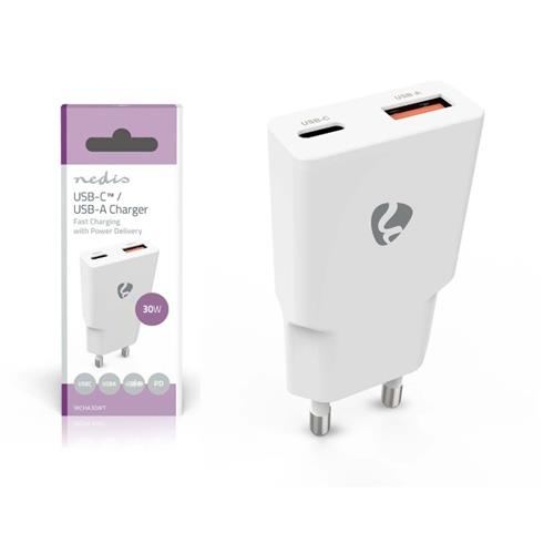 Cargador Gang 30W USB C-A-PD rápido