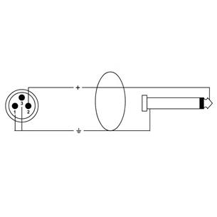 Cable XLR macho - Jack 6,3 mm mono Long. 10m CCM 10 MP 2
