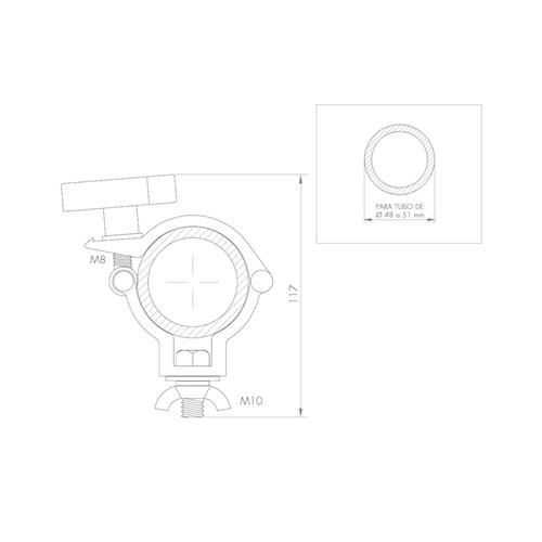 Abrazadera para tubos de Ø 48-51 mm. WLL: 100 kg ABZ-53/N