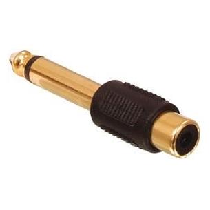 Adaptador Jack 6,3 mono a RCA hembra dorado