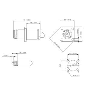 Base N cuadrada prensaestopa RG213 Alfar