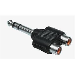 Adaptador Jack 6,3 estereo a 2 Rca hembra