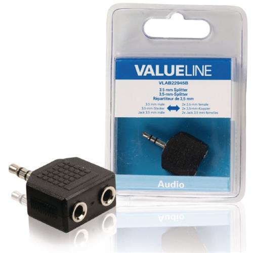 Adaptador Jack 3,5 estereo a 2 hembras Blister