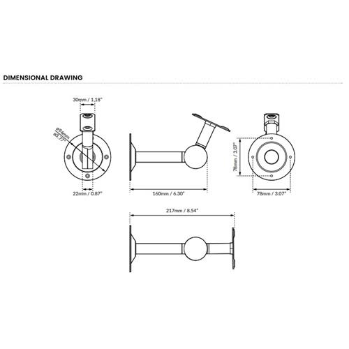 Soporte de pared orientadle pata J5. SJ-5