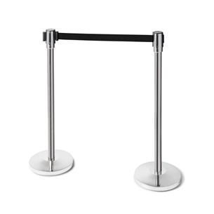 Poste separador INOX cinta retráctil negra de 3m Cabezal... 2