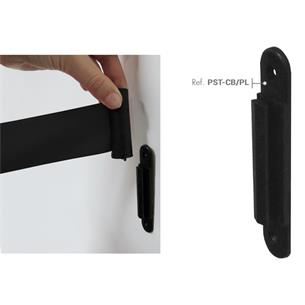 Cabezal de pared con cinta retráctil negra de 3 m PST-CB/PN 2