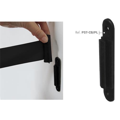 Cabezal de pared con cinta retráctil negra de 3...
