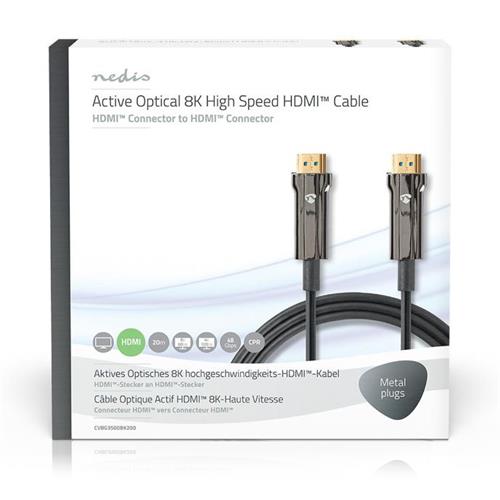 Cable HDMI óptico activo 8K 48Gbps 20m