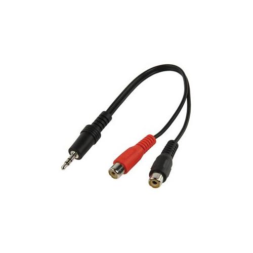 Cable audio Jack 3,5 estereo a 2 RCA hembra 20cm