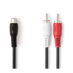 Cable audio 1 RCA hembra a 2 machos 20cm
